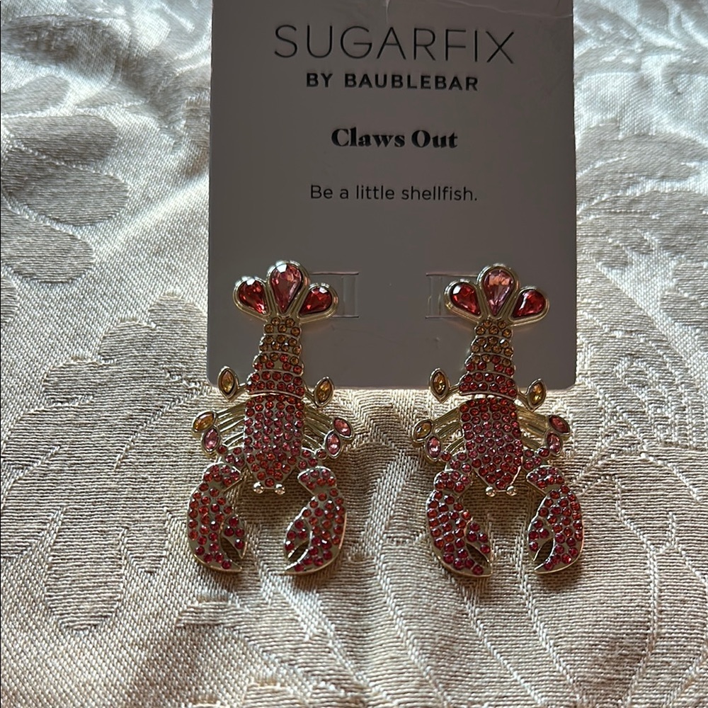 BaubleBar Sugarfix Pink Lobster Earrings